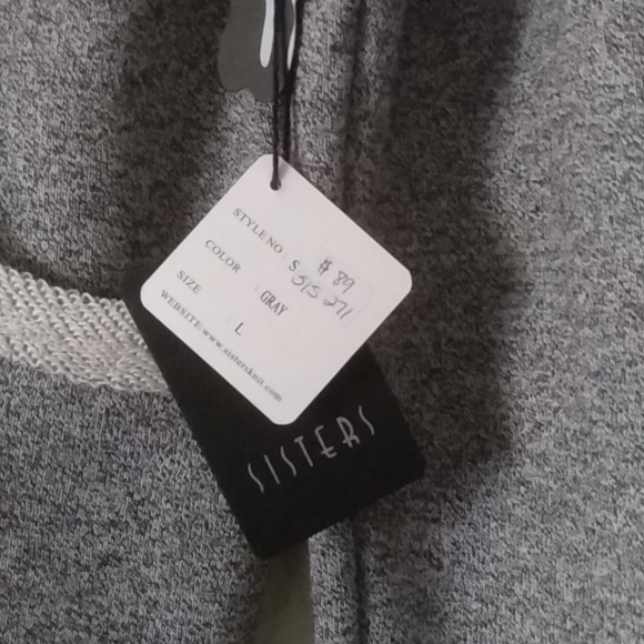 3 Sisters clothing women zip up gray jacket Sz L - Picture 4 of 5